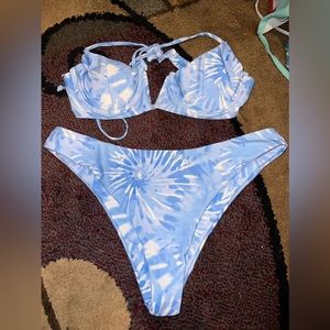 Blue and White Swim Set